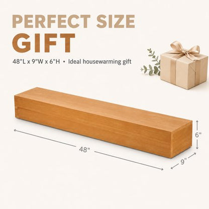 48 Inch Fir Wood Mantel Shelf, Wall Mounted