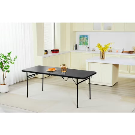 Mainstays 6 ft Bi-Fold Plastic Table, Black