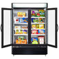 V-Series 54 in. 48 cu. ft. Freezer Manual Defrost Upright Freezer in Black Double Glass Door Ice Merchandiser
