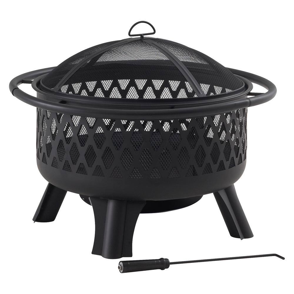 Hampton Bay Piedmont 30 in. Steel Fire Pit Black