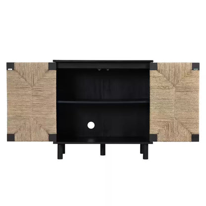Beacon Seagrass Doors Cabinet with Shelf