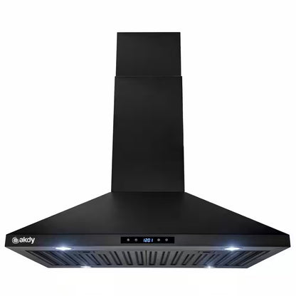30 in. Black Range Hood w/ Touch Control
