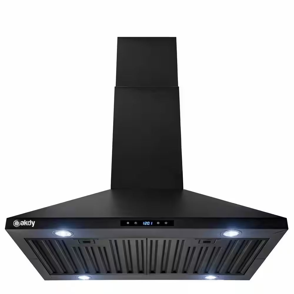 30 in. Black Range Hood w/ Touch Control