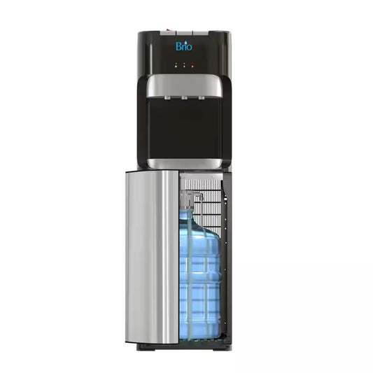 NEW Brio Hot Cold and Room Temp Water Dispenser Cooler Black and Brush Stainless Steel, Essential Series