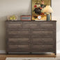 Brown 55.04 in. W Makeup Vanity with 9 Drawers