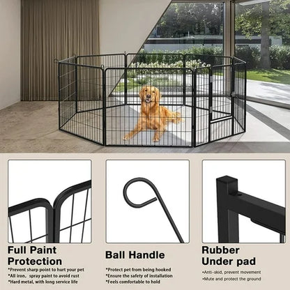 Waleaf Heavy Duty Dog Playpen for Outdoor, 8 Panels 24/32/40 Height x 32 Width,Portable Dog Playpen Puppy Playpen for Large Dog Exercise Pen for Indoor Outdoor,Pet Playpen Fence for Yard,RV