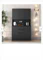 BLACK Freestanding kitchen storage, sideboard with charging station S00002