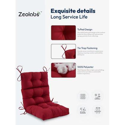ZEOLABS Chair Cushions Set 4 Burgundy 45x22