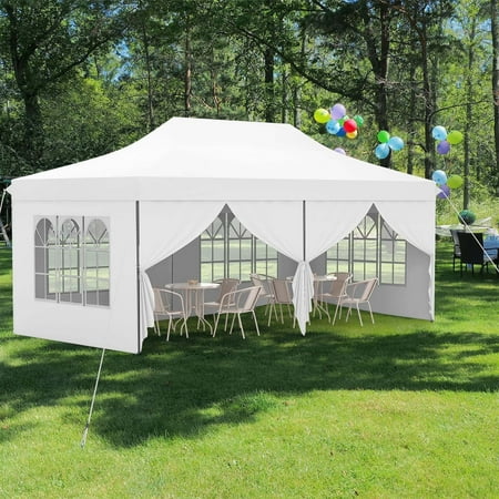 NEW GVDV 10' x 20' Pop up Canopy Tent Party Tent Outdoor Event Instant Tent Gazebo with Removable Sidewalls and Carry Bag, White