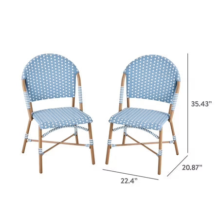 Better Homes & Gardens Lilah Chairs, Blue/White