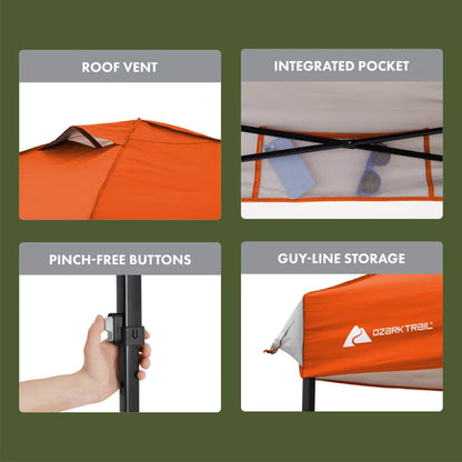 Ozark Trail 10x10 Pop-Up Canopy Tent Burnt Orange