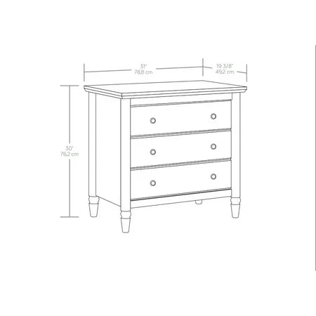 NEW My Texas House Monroe 3 Drawer Nightstand with USB, Brushed Oak Finish