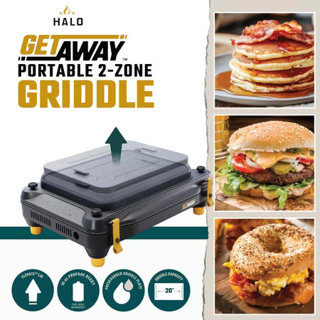 Halo Getaway 2-Zone oPrtable Griddle with Lid