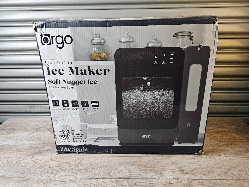 Orgo Products The Sonic Countertop Ice Maker, Nugget Ice Type, Black