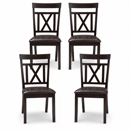 Rosie Dark Brown Faux Leather Dining Chair (4)