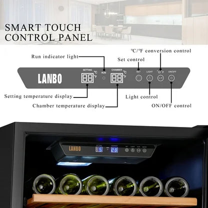 Lanbo 165 Bottle 24 Black Wine Cooler