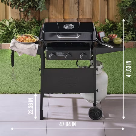 Expert Grill 3-Burner Propane Grill with Shelves