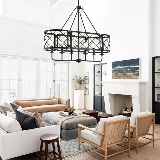 35" Farmhouse Pendant Light Fixtures for Dining Room Linear Black Kitchen Island Lighting Modern Rustic Chandelier for Living Room Foyer