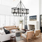 35" Farmhouse Pendant Light Fixtures for Dining Room Linear Black Kitchen Island Lighting Modern Rustic Chandelier for Living Room Foyer
