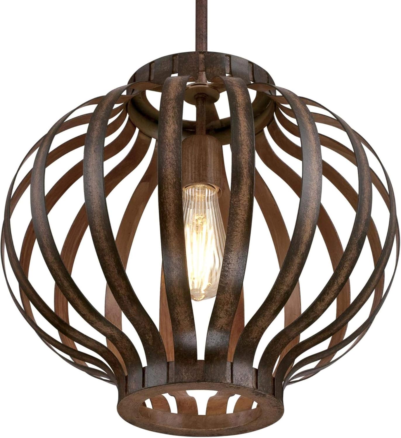 Westinghouse 6372700, Barnwood Finish Farah One-Light Indoor Pendant, Size, Oil Rubbed Bronze