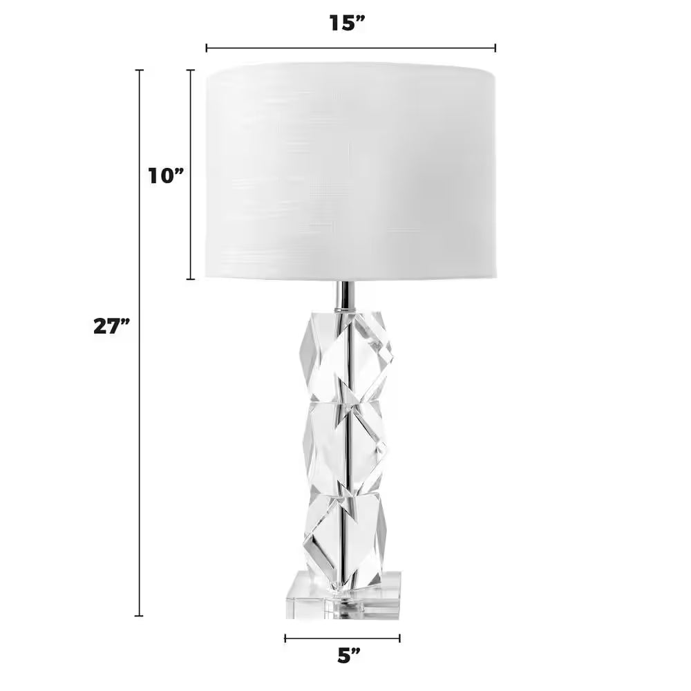 Elizabeth 27 in. Clear Glam Table Lamp, Dimmable