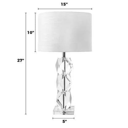 Elizabeth 27 in. Clear Glam Table Lamp, Dimmable