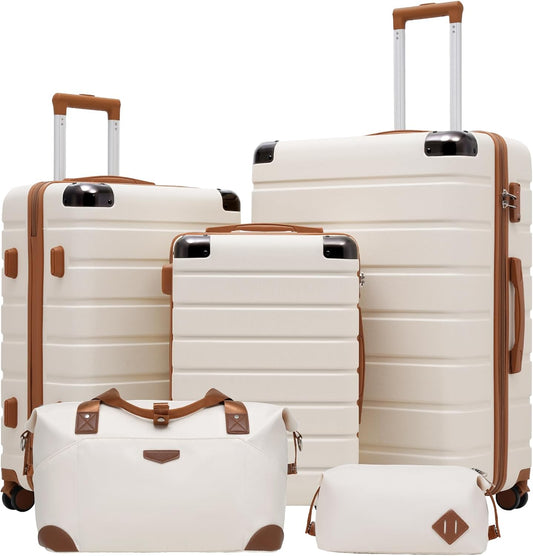 Coolife Luggage Set Suitcase 3 Piece Luggage Set Carry On Travel Luggage TSA Lock Spinner Wheels Aluminum Corner Protectors Hard Shell Lightweight Luggage Set