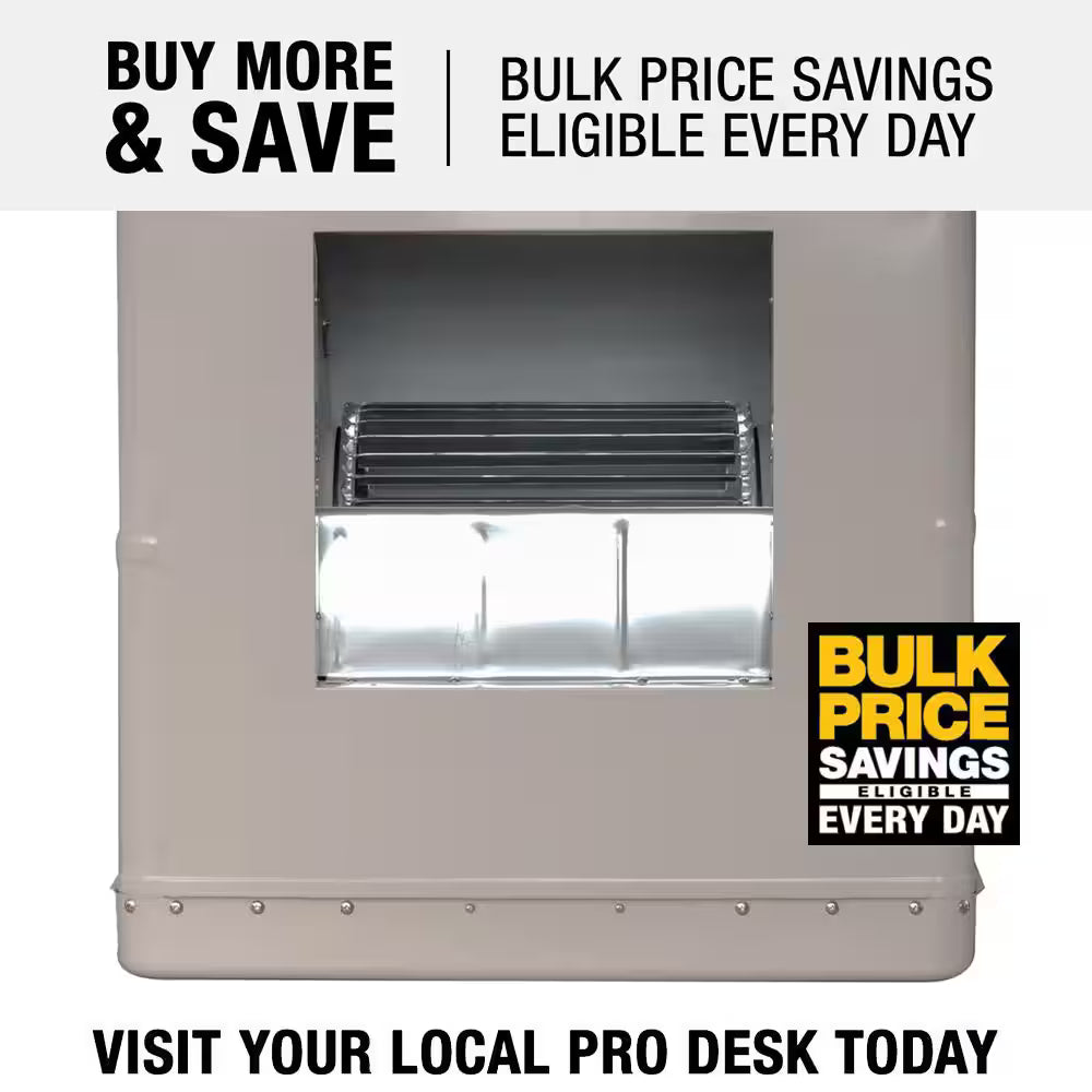 4600 CFM Side-Draft Wall/Roof Evaporative Cooler for 1700 sq. ft. (Motor Not Included)