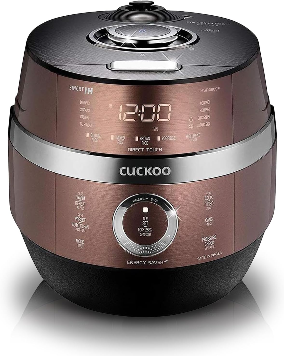 CUCKOO CRP-JHR0609F 6-Cup (Uncooked) / 12-Cup (Cooked) Induction Heating Pressure Rice Cooker with Nonstick Inner Pot