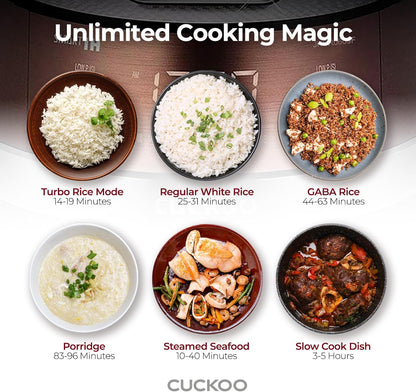 CUCKOO CRP-JHR0609F 6-Cup (Uncooked) / 12-Cup (Cooked) Induction Heating Pressure Rice Cooker with Nonstick Inner Pot