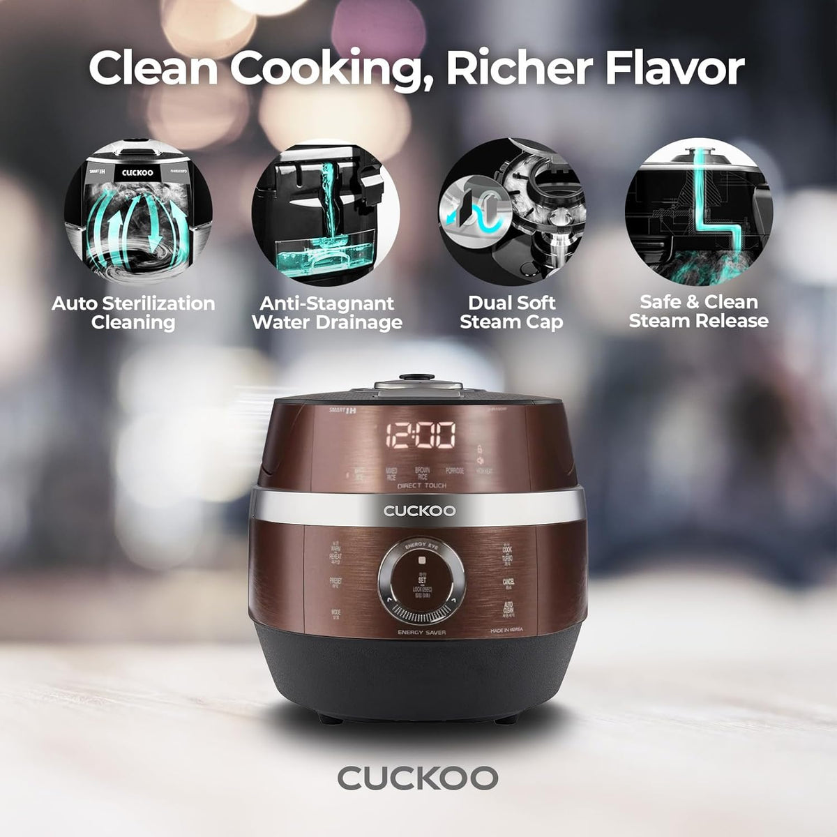 CUCKOO CRP-JHR0609F 6-Cup (Uncooked) / 12-Cup (Cooked) Induction Heating Pressure Rice Cooker with Nonstick Inner Pot