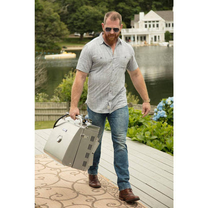 Portable Propane Tabletop Grill in Stainless Steel