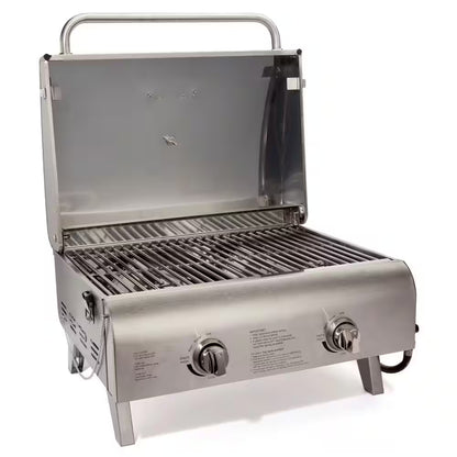 Portable Propane Tabletop Grill in Stainless Steel