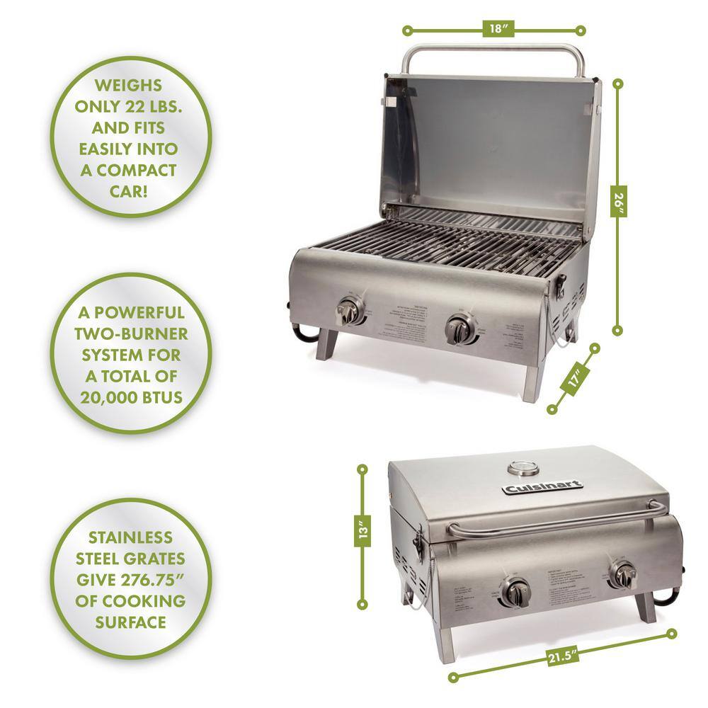 Portable Propane Tabletop Grill in Stainless Steel