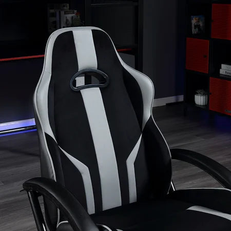 X Rocker Milano Pedestal Gaming Chair with Footrest, Black/Gray