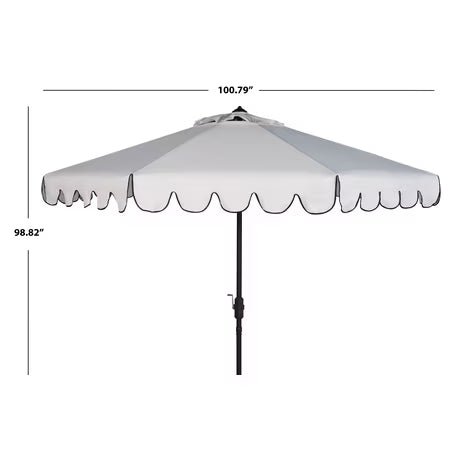 Safavieh Venice 9' Market Umbrella, White/Black