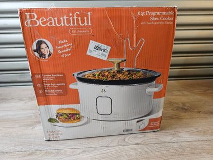 NEW Beautiful Programmable 6-Quart Slow Cooker, White Icing by Drew Barrymore