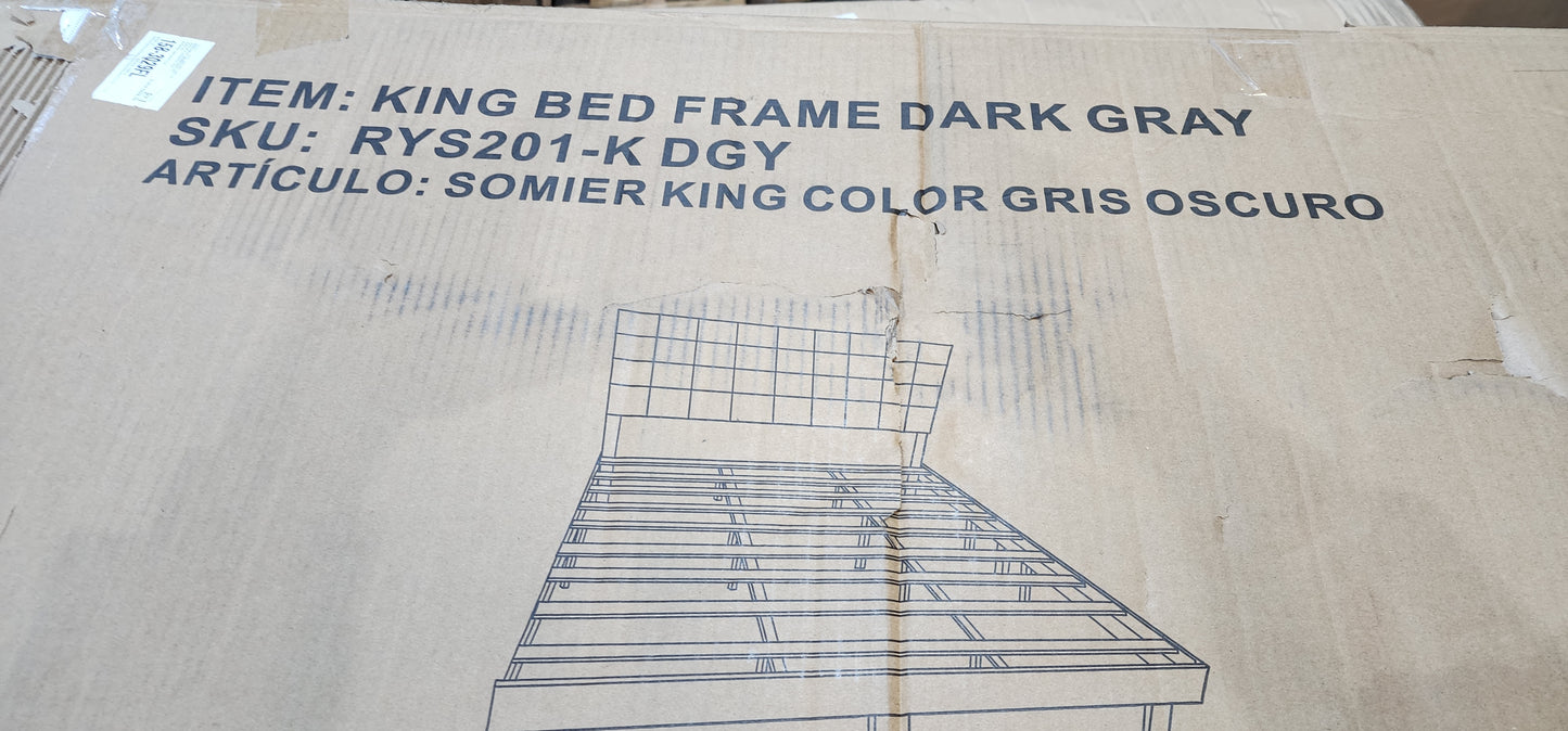 BSHTI King Size Platform Bed with Headboard