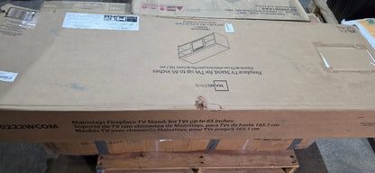 Mainstays Fireplace TV Stand for 65" TV, Walnut