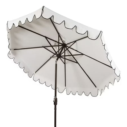 Safavieh Venice 9' Market Umbrella, White/Black