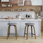 AENKYO 30" Swivel Bar Stools, 2; Gray Fabric