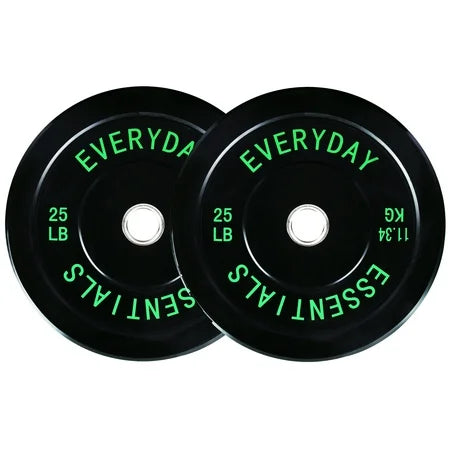 BalanceFrom 25 lb Olympic Bumper Plate Pair Black