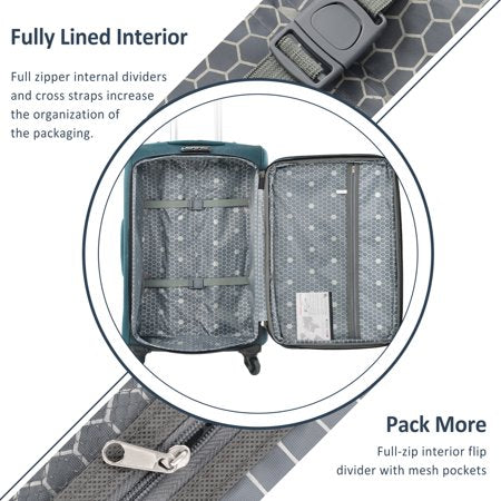 LuckyNote Expandable Luggage Set, 22/26/30"