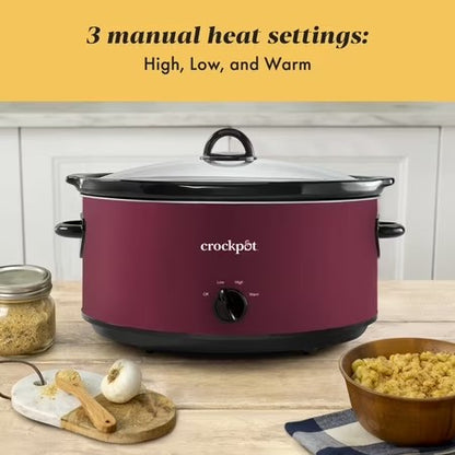 Crock-Pot Manual 8-Quart Slow Cooker, Rhubarb
