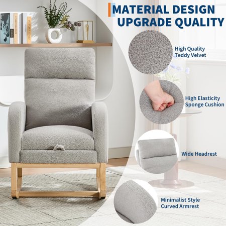 TROPOW Nursing Rocking Chair with Footrest