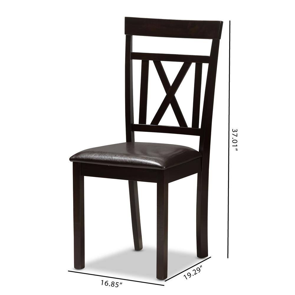 Rosie Dark Brown Faux Leather Dining Chair (4)