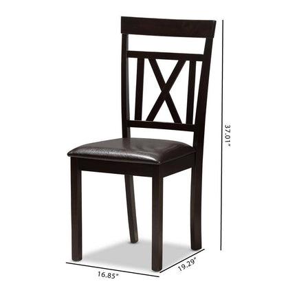 Rosie Dark Brown Faux Leather Dining Chair (4)