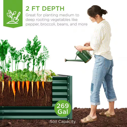 Dark Green Outdoor Garden Bed Planter