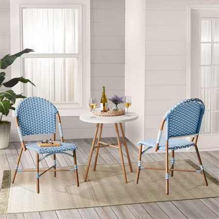 Better Homes & Gardens Lilah Chairs, Blue/White