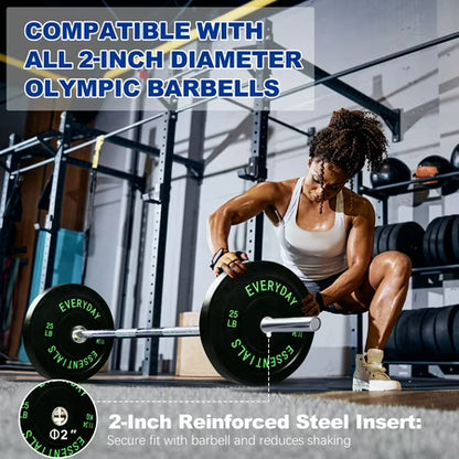 BalanceFrom 25 lb Olympic Bumper Plate Pair Black
